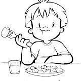 LA SALUD EN LOS NIÑOS PARA COLOREAR LA SALUD: Dibujar y Colorear Fácil, dibujos de Persona Comiendo, como dibujar Persona Comiendo para colorear