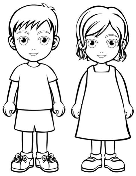 Dibujos de Personas para colorear. descargar e imprimir: Aprender a Dibujar Fácil, dibujos de Personas Niños, como dibujar Personas Niños para colorear e imprimir