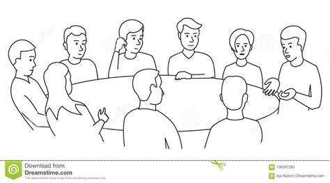 Negociaciones De Mesa Redonda Hombres De Negocios Del: Aprender a Dibujar y Colorear Fácil, dibujos de Personas Sentadas En Una Mesa, como dibujar Personas Sentadas En Una Mesa paso a paso para colorear
