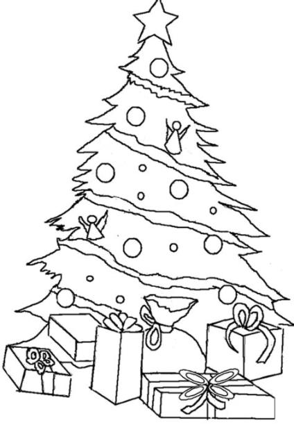 imagen-de-pino-de-navidad-con-regalos-para-dibujar-y: Aprende a Dibujar Fácil, dibujos de Pinos De Navidad, como dibujar Pinos De Navidad paso a paso para colorear