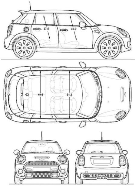 Mini Cooper 4-Door (2015) | Mini cooper 4 door: Aprende a Dibujar y Colorear Fácil, dibujos de Planos En Autocad 2014, como dibujar Planos En Autocad 2014 para colorear