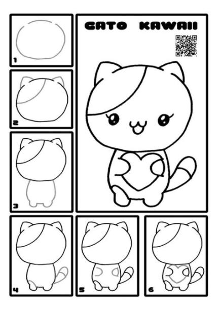 como-dibujar-un-gato-kawaii - Dibujando con Vani: Dibujar y Colorear Fácil, dibujos de Por Pasos, como dibujar Por Pasos para colorear
