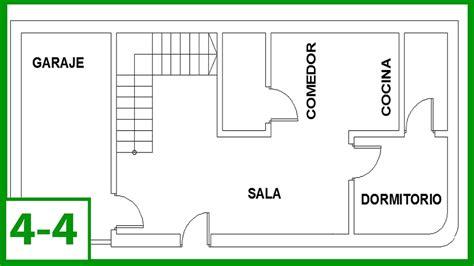 Autocad - Cómo Dibujar un plano de una casa. acotar: Dibujar Fácil, dibujos de Puertas Correderas En Un Plano, como dibujar Puertas Correderas En Un Plano para colorear