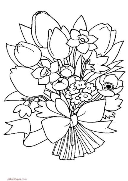 Dibujos de ramo de flores para colorear: Aprende como Dibujar Fácil, dibujos de Ramos De Flores, como dibujar Ramos De Flores paso a paso para colorear