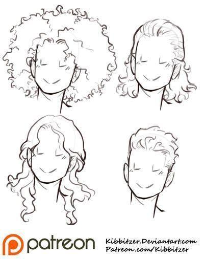 Peinados - lineart | Dibujar pelo. Referencia de cabello: Dibujar Fácil, dibujos de Rizos Realistas, como dibujar Rizos Realistas para colorear