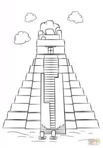 Dibujo de Templo Tikal para colorear | Dibujos para: Aprender como Dibujar Fácil con este Paso a Paso, dibujos de Ruinas, como dibujar Ruinas para colorear e imprimir