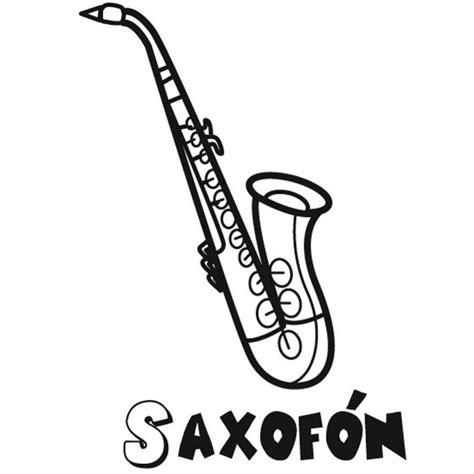 Dibujo para imprimir y pintar de un saxofón: Dibujar Fácil, dibujos de Saxofon, como dibujar Saxofon paso a paso para colorear