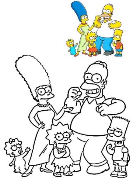 Dibujo Para Colorear Simpsons - $ 5.00 en Mercado Libre: Aprende como Dibujar y Colorear Fácil, dibujos de Simpsons, como dibujar Simpsons paso a paso para colorear