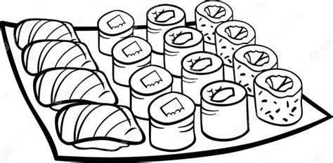 Dibujos animados de almuerzo de sushi para colorear: Aprende a Dibujar y Colorear Fácil, dibujos de Sushi, como dibujar Sushi paso a paso para colorear