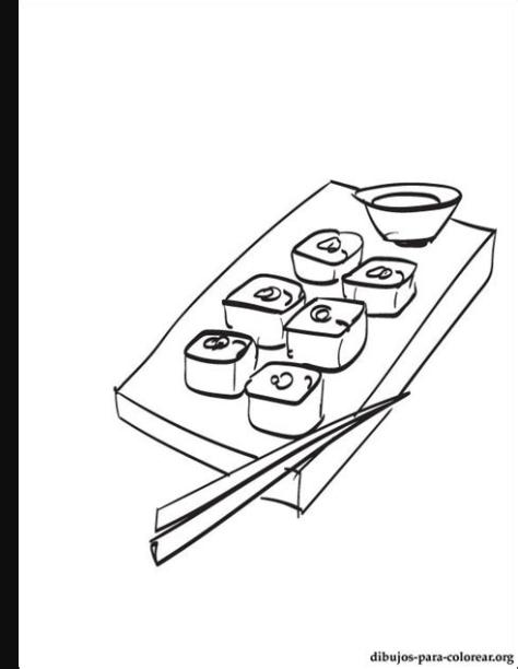 Dibujo de sushi para imprimir | Dibujos para colorear: Aprender a Dibujar Fácil, dibujos de Sushi, como dibujar Sushi para colorear