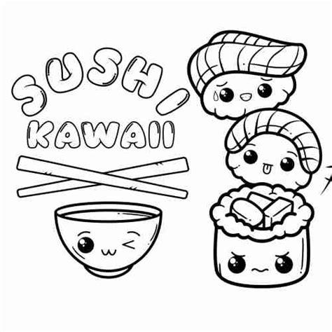 Dibujos kawaii 🦄: Aprende como Dibujar Fácil, dibujos de Sushi Kawaii, como dibujar Sushi Kawaii para colorear