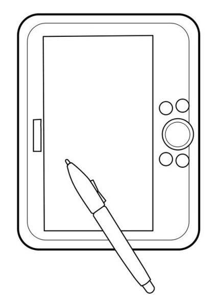Dibujos Para Colorear Tablet: Dibujar y Colorear Fácil con este Paso a Paso, dibujos de Tableta Digital, como dibujar Tableta Digital para colorear