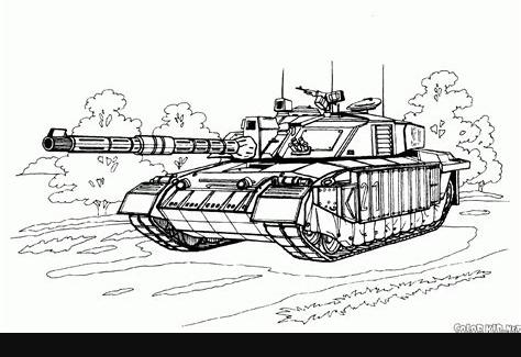 Dibujo para colorear - Tanque (Reino Unido): Aprende a Dibujar Fácil, dibujos de Tanques, como dibujar Tanques para colorear e imprimir