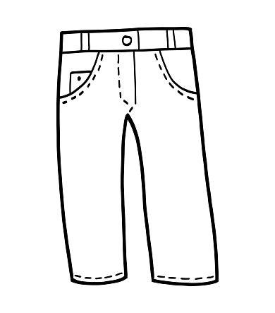 Ilustración de Libro Para Colorear Jeans y más Vectores: Aprender a Dibujar y Colorear Fácil con este Paso a Paso, dibujos de Tejanos, como dibujar Tejanos para colorear e imprimir