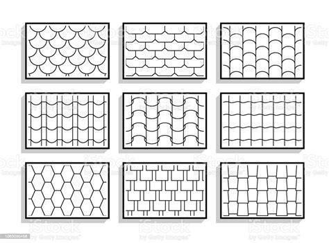 Ilustracion De Conjunto De Texturas De Tejas De Techo: Dibujar Fácil con este Paso a Paso, dibujos de Tejas, como dibujar Tejas para colorear e imprimir