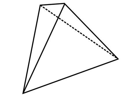 Dibujo para colorear figura geométrica - tetraedro - Img: Aprender como Dibujar y Colorear Fácil, dibujos de Tetraedro, como dibujar Tetraedro para colorear