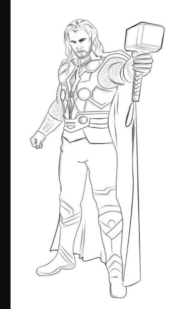 Thor (Superhéroes) – Colorear dibujos gratis: Aprende a Dibujar Fácil, dibujos de Thor, como dibujar Thor paso a paso para colorear