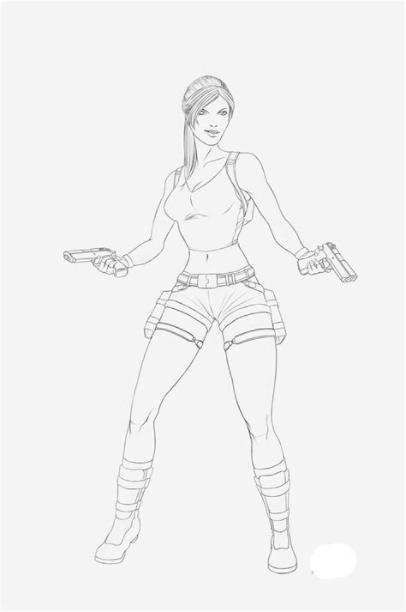 dibujos de Lara Croft para colorear y pintar de tomb: Aprender a Dibujar Fácil, dibujos de Tomb Raider, como dibujar Tomb Raider paso a paso para colorear