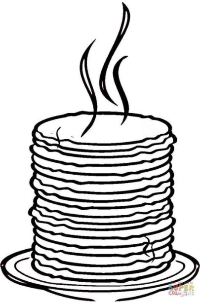 Dibujo de Pila de Tortillas para colorear | Dibujos para: Aprende como Dibujar Fácil, dibujos de Tortitas, como dibujar Tortitas para colorear e imprimir
