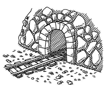 Ilustración de Entrada Al Túnel De Tren De Dibujo y más: Aprende a Dibujar Fácil, dibujos de Tunel, como dibujar Tunel para colorear