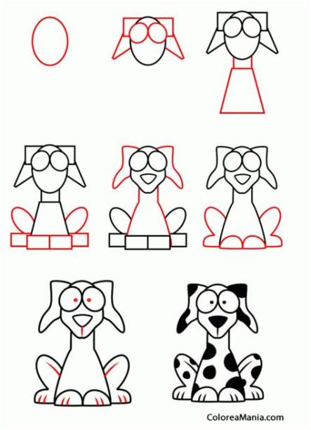 Colorear Dibujar perrito dálmata sentado (Como dibujar un: Aprende a Dibujar Fácil con este Paso a Paso, dibujos de Tutorial De Un Perro, como dibujar Tutorial De Un Perro para colorear e imprimir