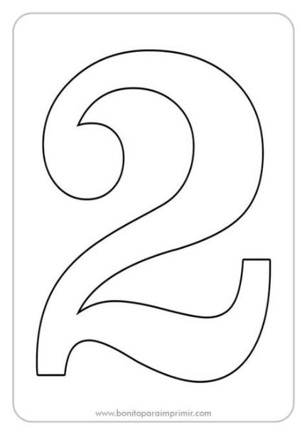 🥇Numero 2 para imprimir【PDF para colorear】📒: Aprende como Dibujar Fácil, dibujos de Un 2 Grande, como dibujar Un 2 Grande para colorear e imprimir