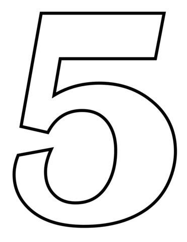 Dibujo de Número 5 para colorear | Dibujos para colorear: Aprender a Dibujar Fácil, dibujos de Un 5, como dibujar Un 5 para colorear e imprimir