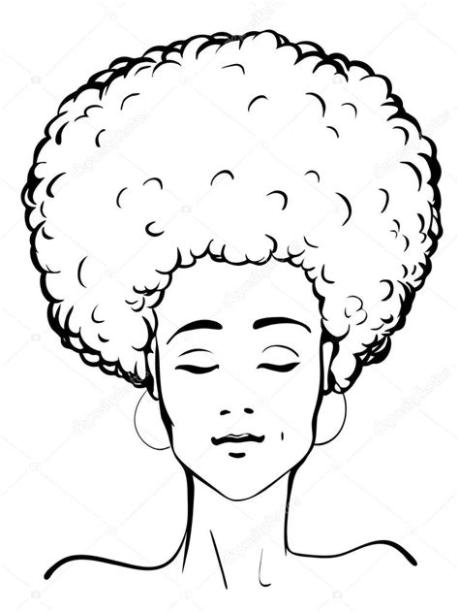 Afro dama vector. gráfico vectorial © anilin imagen: Dibujar y Colorear Fácil con este Paso a Paso, dibujos de Un Afro, como dibujar Un Afro para colorear