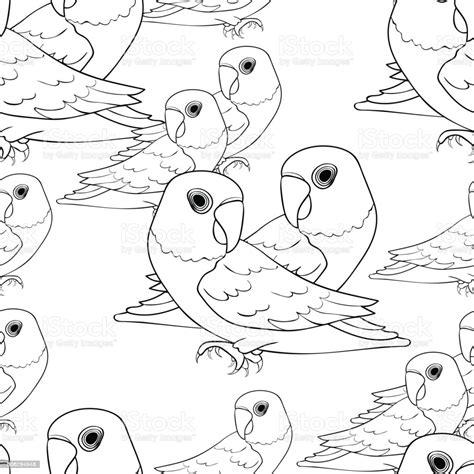 Ilustración de Sin Fisuras Patrón Agapornis Enmascarado: Aprende a Dibujar Fácil, dibujos de Un Agaporni, como dibujar Un Agaporni para colorear e imprimir