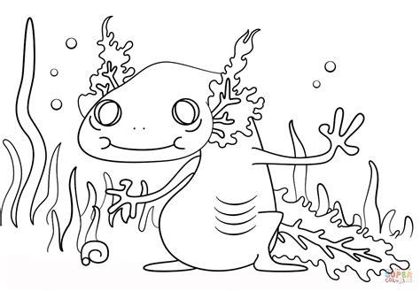Cartoon Axolotl coloring page | Free Printable Coloring Pages: Aprende como Dibujar Fácil con este Paso a Paso, dibujos de Un Ajolote De Minecraft, como dibujar Un Ajolote De Minecraft para colorear