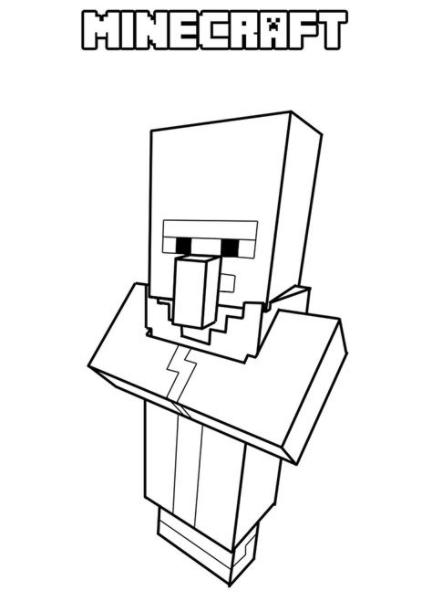 Dibujos de Aldeano Minecraft para Colorear. Pintar e: Dibujar Fácil, dibujos de Un Aldeano, como dibujar Un Aldeano paso a paso para colorear