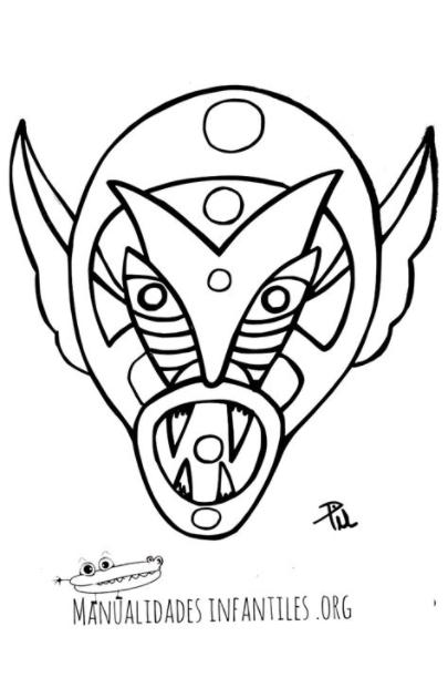 Máscara de Alienígena para imprimir y colorear: Aprender a Dibujar Fácil con este Paso a Paso, dibujos de Un Alienigena, como dibujar Un Alienigena para colorear