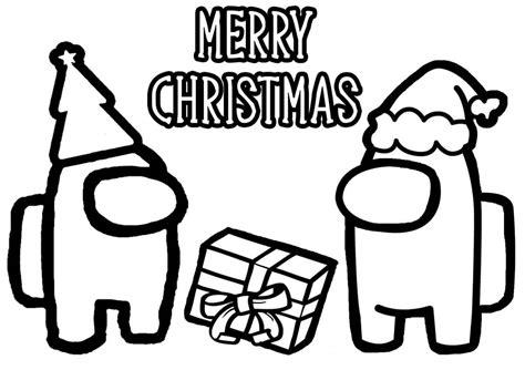 Among Us Merry Christmas Coloring Page Free Printable: Aprende como Dibujar Fácil, dibujos de Un Among Us De Navidad, como dibujar Un Among Us De Navidad para colorear