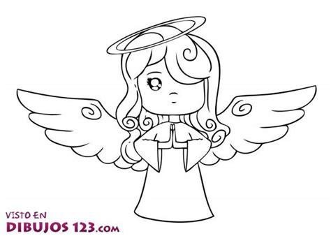 dibujo de niña con cabello largo - Buscar con Google: Dibujar Fácil, dibujos de Un Angel Kawaii, como dibujar Un Angel Kawaii paso a paso para colorear