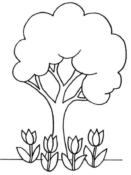 Árbol con flores HD | DibujosWiki.com: Aprender como Dibujar y Colorear Fácil, dibujos de Un Arbol Con Flores, como dibujar Un Arbol Con Flores paso a paso para colorear