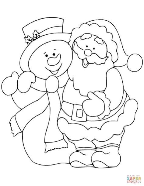 Dibujo de Santa Claus con Muñeco de nieve para colorear: Aprender a Dibujar Fácil, dibujos de Un Arbol Con Nieve, como dibujar Un Arbol Con Nieve para colorear