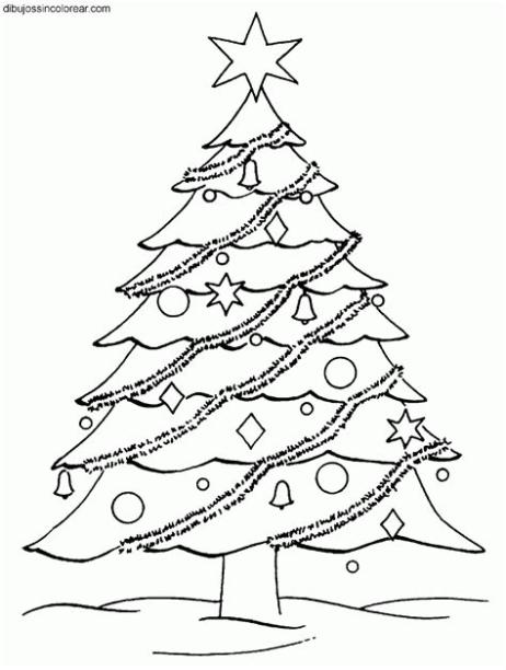 Dibujos Sin Colorear: Dibujos de Arboles de Navidad para: Dibujar Fácil con este Paso a Paso, dibujos de Un Arbol De Nabidad, como dibujar Un Arbol De Nabidad paso a paso para colorear