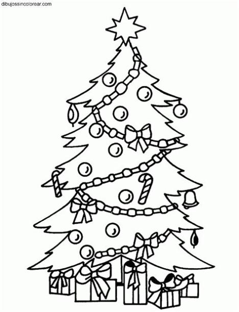 Dibujos Sin Colorear: Dibujos de Arboles de Navidad para: Dibujar Fácil, dibujos de Un Arbol De Navidad Con Regalos, como dibujar Un Arbol De Navidad Con Regalos paso a paso para colorear