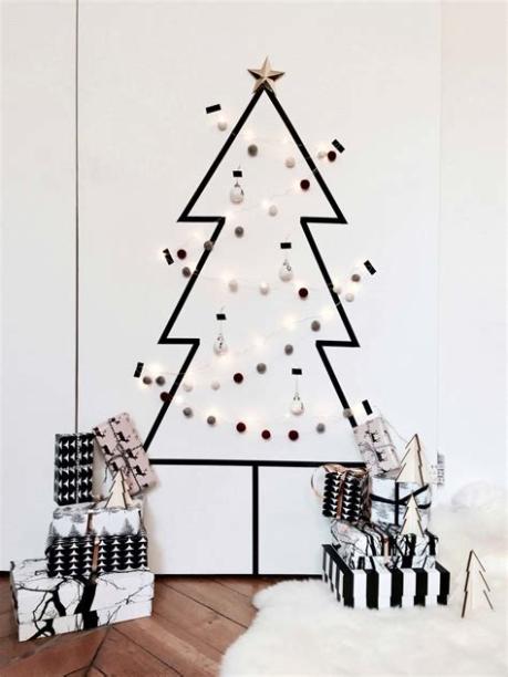 10 ideas para hacer árboles de Navidad de pared caseros: Dibujar y Colorear Fácil con este Paso a Paso, dibujos de Un Arbol De Navidad En La Pared, como dibujar Un Arbol De Navidad En La Pared paso a paso para colorear