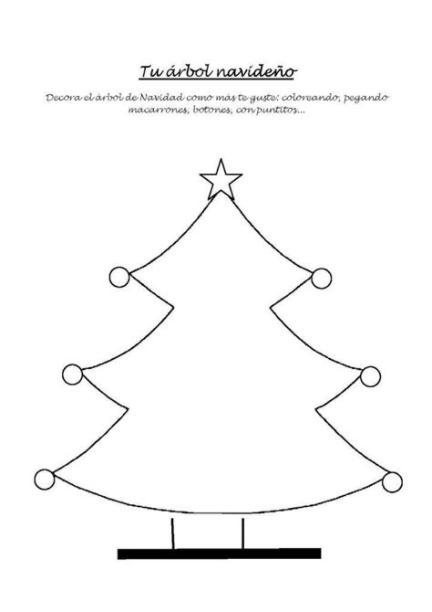 Árbol de Navidad para colorear y decorar - Aprendiendo: Aprende como Dibujar Fácil con este Paso a Paso, dibujos de Un Arbol De Navidad En Una Cartulina, como dibujar Un Arbol De Navidad En Una Cartulina para colorear
