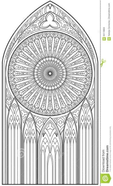 La Página Con El Dibujo Blanco Y Negro De La Ventana: Aprender como Dibujar Fácil, dibujos de Un Arco Gotico, como dibujar Un Arco Gotico para colorear