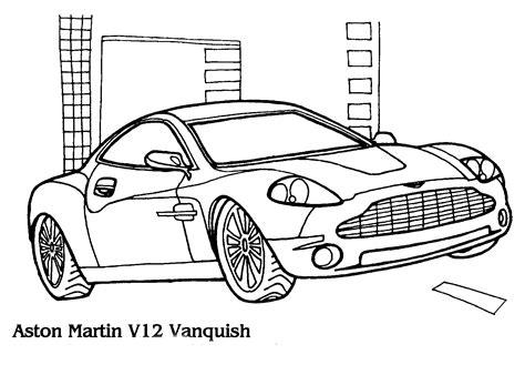Dibujo para colorear - Aston Martin V12: Aprender a Dibujar y Colorear Fácil, dibujos de Un Aston Martin, como dibujar Un Aston Martin para colorear