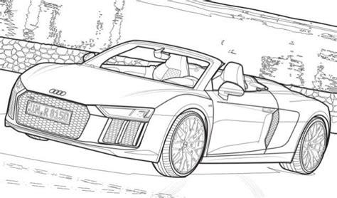 Libro para colorear de Audi descarga gratuita en pdf: Aprende como Dibujar Fácil con este Paso a Paso, dibujos de Un Audi R8, como dibujar Un Audi R8 paso a paso para colorear