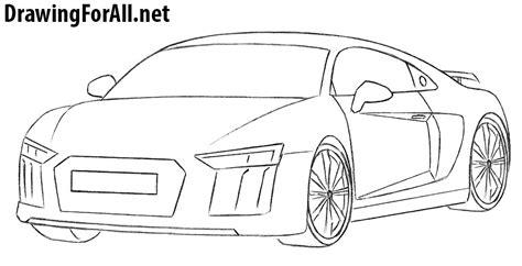 How to Draw an Audi R8: Dibujar y Colorear Fácil con este Paso a Paso, dibujos de Un Audi R8, como dibujar Un Audi R8 para colorear