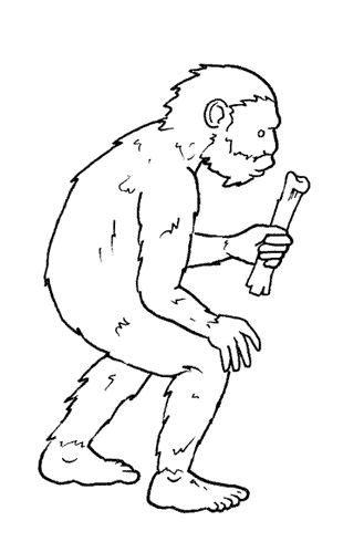 CAVERNICOLAS PARA COLOREAR Y PINTAR: Dibujar Fácil con este Paso a Paso, dibujos de Un Australopithecus, como dibujar Un Australopithecus para colorear e imprimir