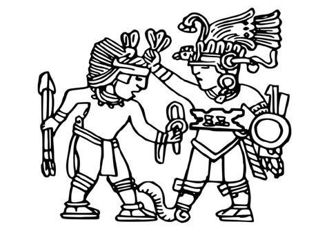Dibujo para colorear murales aztecas - Dibujos Para: Dibujar Fácil, dibujos de Un Azteca, como dibujar Un Azteca para colorear e imprimir