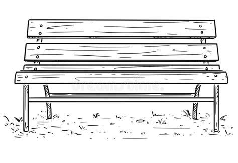 Cartoon Drawing Of Empty Park Bench Or Seat Stock Vector: Dibujar Fácil, dibujos de Un Banco Del Parque, como dibujar Un Banco Del Parque para colorear