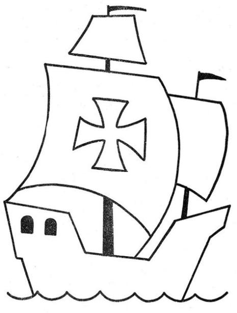 Dibujo de carabela para colorear | Las carabelas de colon: Aprender a Dibujar Fácil, dibujos de Un Barco Carabela, como dibujar Un Barco Carabela paso a paso para colorear