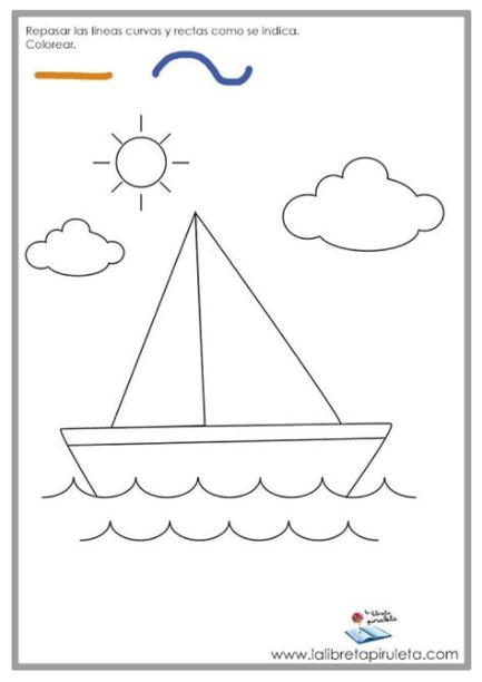 Pin de La libreta piruleta en EducAciÓn InFanTil | Curvas: Aprender a Dibujar y Colorear Fácil, dibujos de Un Barco Con Lineas Abiertas, como dibujar Un Barco Con Lineas Abiertas para colorear e imprimir