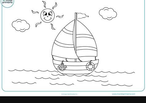 Dibujos de Barcos para Colorear 【Pirata. Veleros】: Dibujar Fácil con este Paso a Paso, dibujos de Un Barco En El Mar, como dibujar Un Barco En El Mar paso a paso para colorear